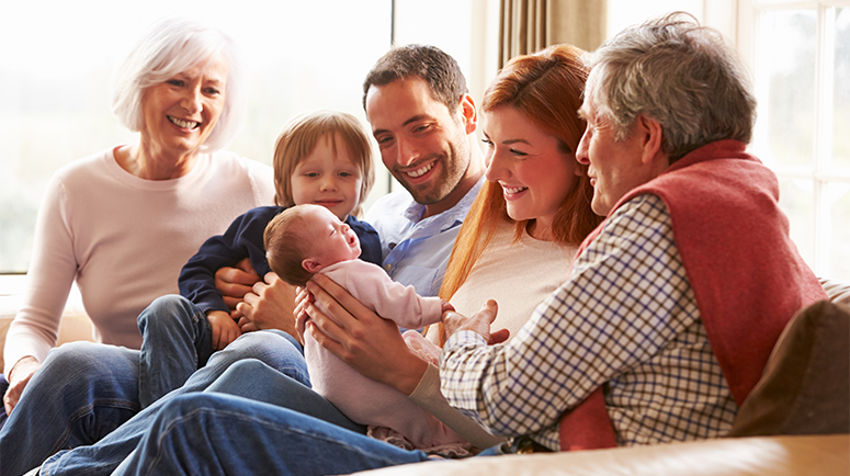Family with infant